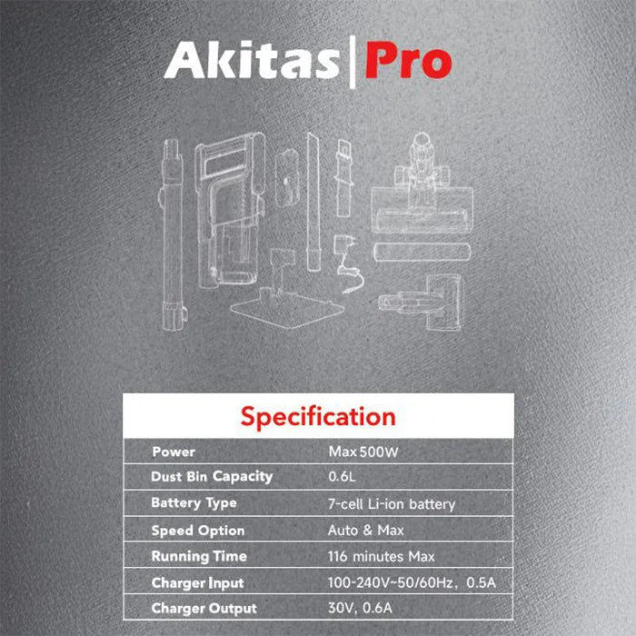 Akitas Pro V15 Stick Vac
