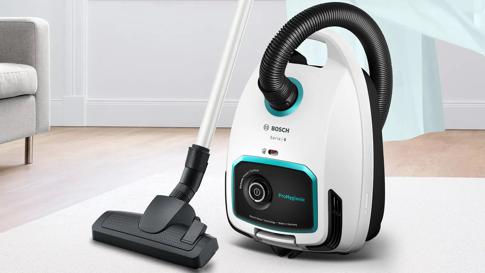 Bosch Series 6 Bagged vacuum cleaner ProHygienic White