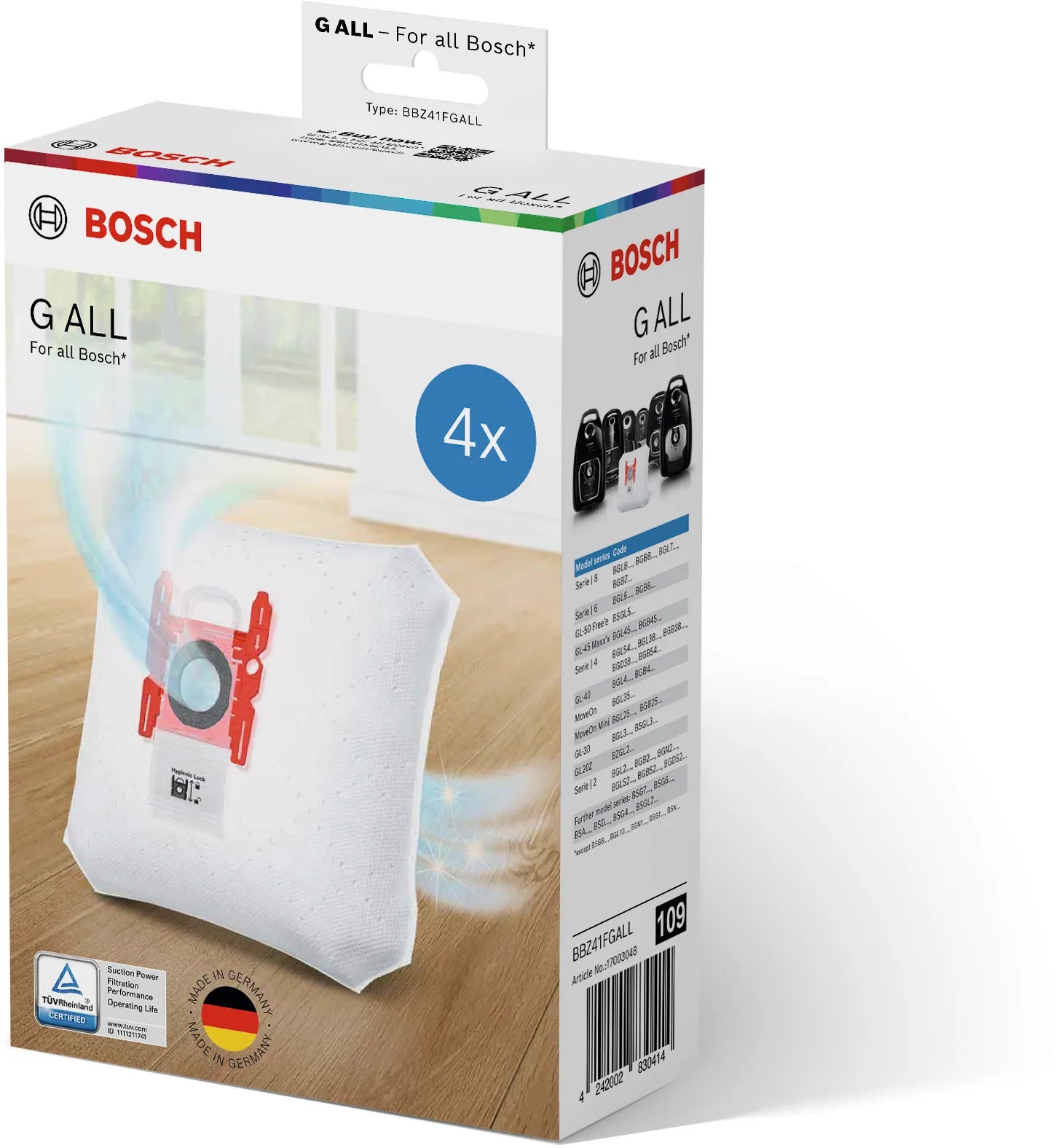 Bosch Vacuum cleaner Bag Type G ALL 4Pkt