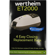 Wertheim ET1400, ET1600, ET1700 and ET2000 Vacuum Cleaner Bags (Genuine)