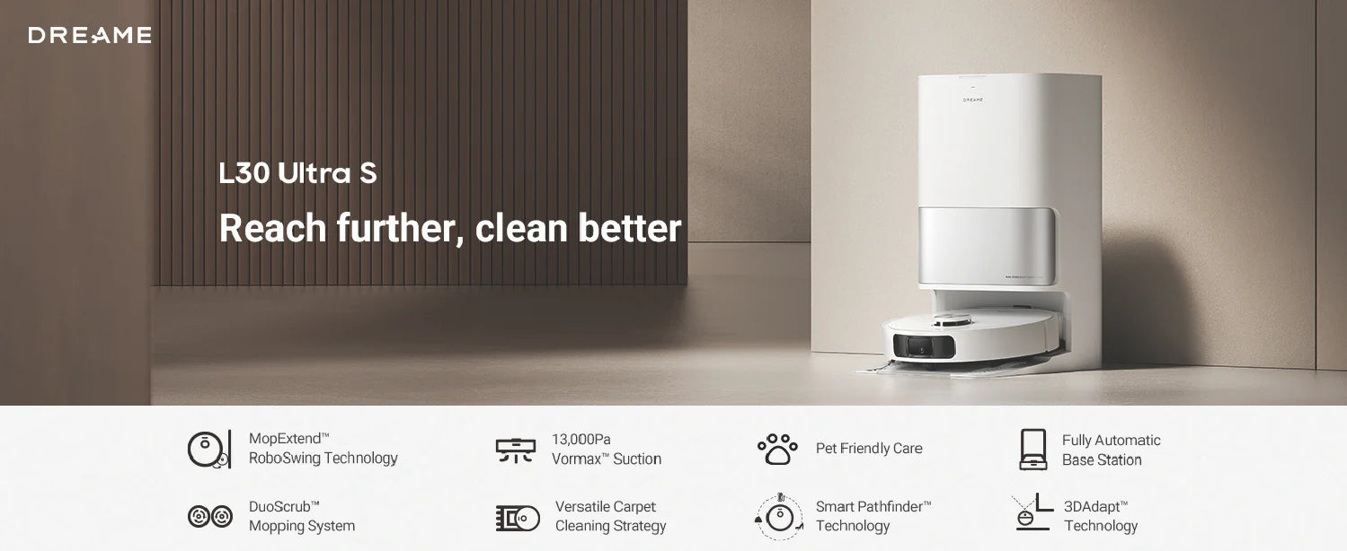 Dreame L30 Ultra S Robot Vacuum and Mop with Self-Cleaning and Auto-Empty