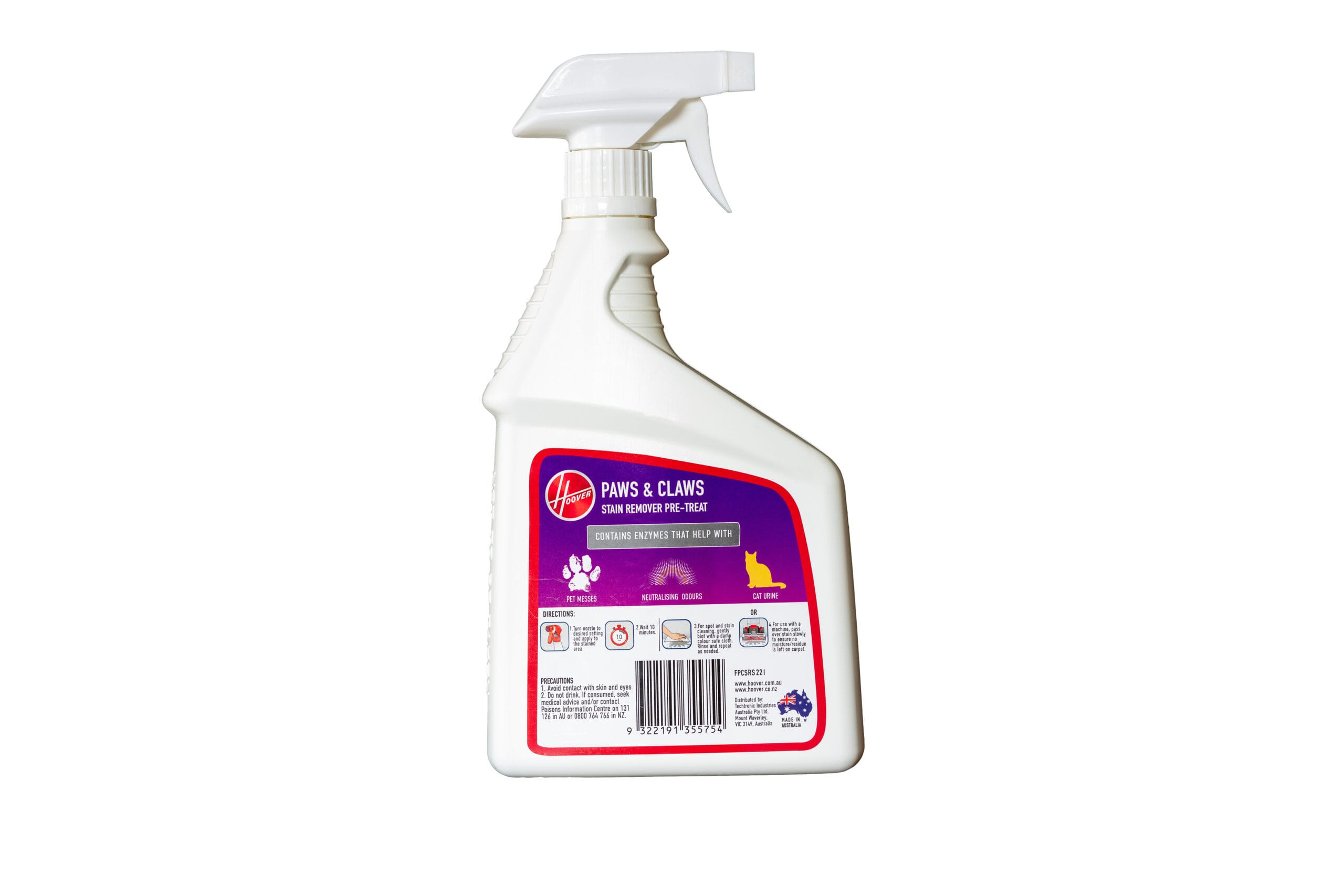 Hoover Paws & Claws Pre-Treat Pet Stain Remover. 750ml Bottle