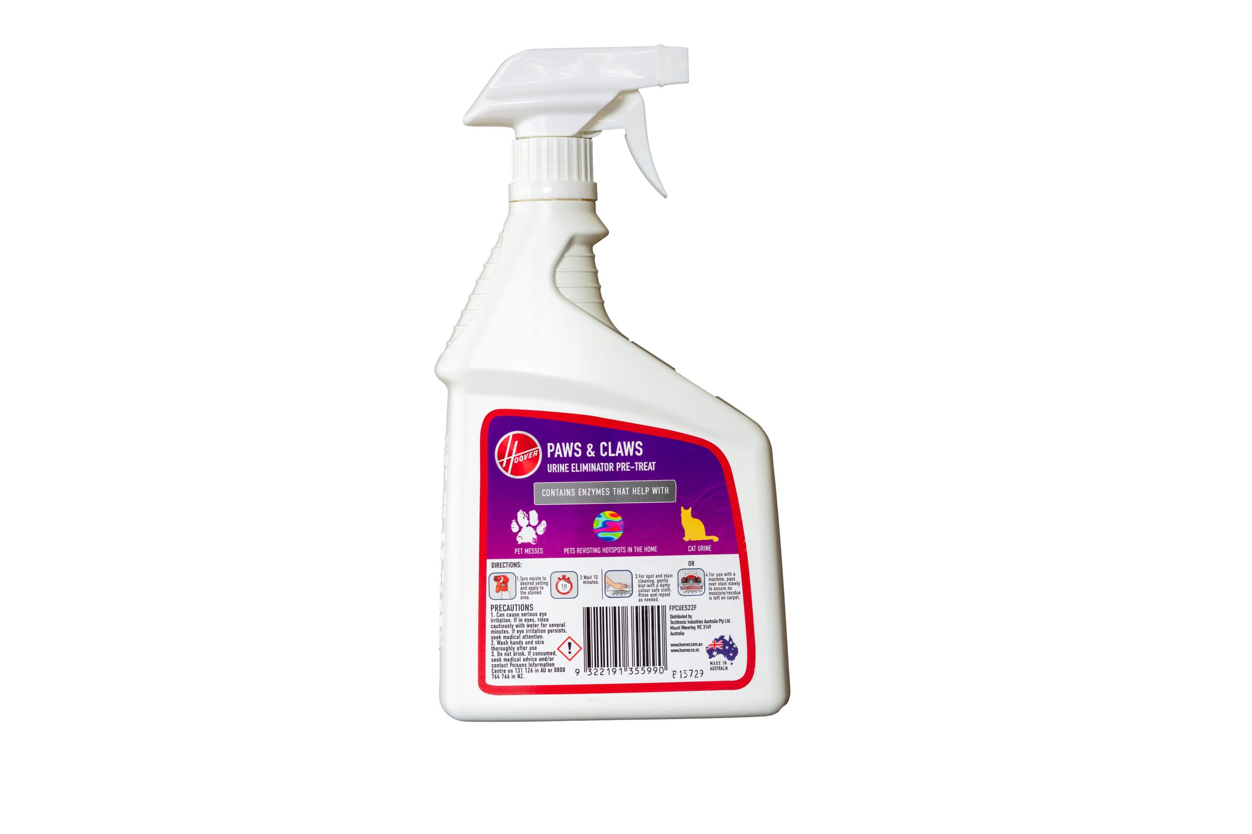 Hoover Paws & Claws Urine Eliminator Pre-Treat Spray. 750ml Bottle